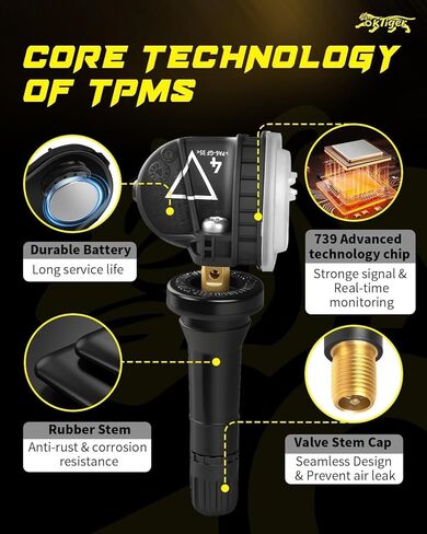Oktiger 433MHz TPMS Sensor Pre-Programmed Fit for Gmc Acadia 2016-2022, Sierra 1500/2500/3500 2019-2022, for Cadillac XT4 2019-2022, XT5 2017-2022, XT6 2020-2022, CT6 2016-2020, for Buick, OE#13598773 in Kuwait
