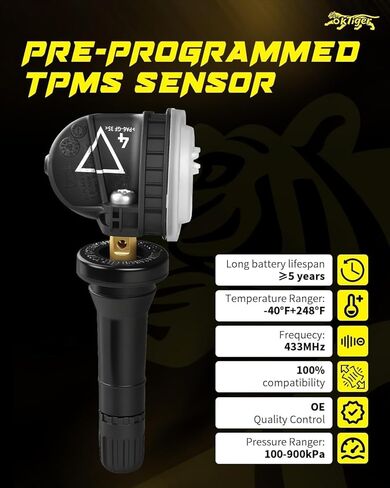 Oktiger 433MHz TPMS Sensor Pre-Programmed Fit for Gmc Acadia 2016-2022, Sierra 1500/2500/3500 2019-2022, for Cadillac XT4 2019-2022, XT5 2017-2022, XT6 2020-2022, CT6 2016-2020, for Buick, OE#13598773 in Kuwait