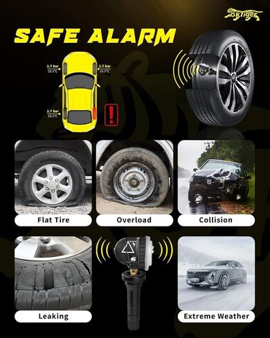 Oktiger 433MHz TPMS Sensor Pre-Programmed Fit for Gmc Acadia 2016-2022, Sierra 1500/2500/3500 2019-2022, for Cadillac XT4 2019-2022, XT5 2017-2022, XT6 2020-2022, CT6 2016-2020, for Buick, OE#13598773 in Kuwait