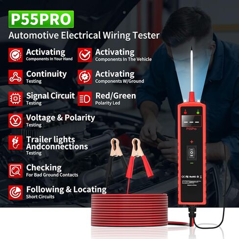 P55Pro Power Circuit Probe Automotive Circuit Tester, 12V 24V Car Electrical Tester, Digital Display Circuit Test Tool for Auto Repair Mechanics & DIY Enthusiasts in Saudi Arabia