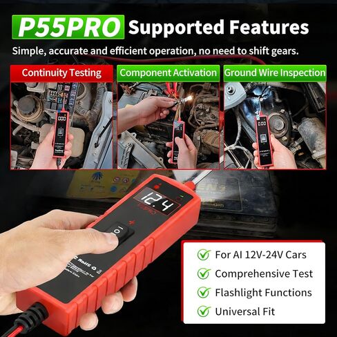 P55Pro Power Circuit Probe Automotive Circuit Tester, 12V 24V Car Electrical Tester, Digital Display Circuit Test Tool for Auto Repair Mechanics & DIY Enthusiasts in Saudi Arabia
