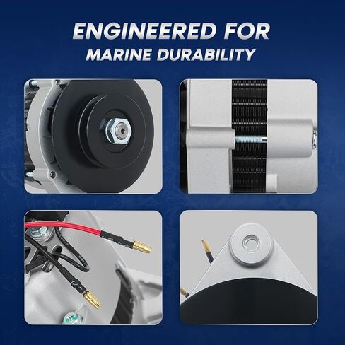 Marine Alternator for 1994 Later Mercruiser Gas & Diesel Engines 4.3L-8.2L 350 Mag MPI 12V 65A, Fixes Battery Drain & Electronics Issues – Corrosion-Resistant – Replaces 805884 805447T 12176N-1G in Kuwait