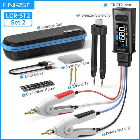 LCR-ST2 2 في 1 جسر الملقط الرقمي LCR ESR متر SMD اختبار كلفن كليب المكونات الإلكترونية أداة اختبار متعددة الوظائف (مجموعة LCR-ST2 2) in Kuwait