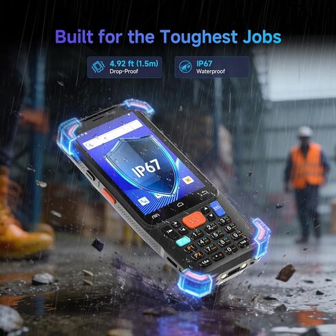 Android Barcode Scanner F1, Android 15 Handheld PDA w/Zebra SE4710 Engine, 4 inch Touchscreen Industrial Mobile Computer, IP67 Data Terminal Inventory Scanner for Warehouse Retail Logistics in Saudi Arabia
