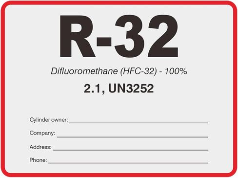 R32 HVAC/R Labels for Refrigerant Identification R-32 Color Coded Refrigerant Evacuation & Recovery Certification Tags, Vinyl Stickers, Record Vacuum Reclaim Charge Info (20 Pack) in Saudi Arabia