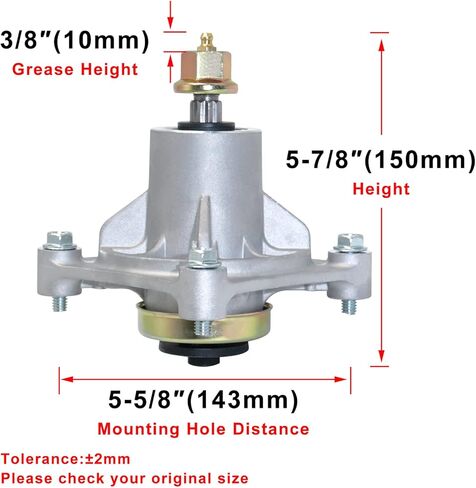 2Pcs Mower Spindle Assembly Replace AYP 174356 174358 Husqvarna 532174356 587125201 532174358 GTH2548 GT2248 GTH2248 YTH1848XP YTH2448 YTH2748 AYP 48" Decks with Tapped Bolt Zerk Grease in Kuwait