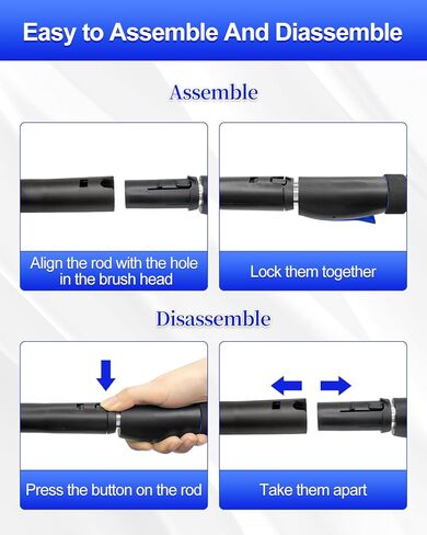 SEAAES Ice Scraper with Snow Brush for Car Windshield, Upgraded Extendable Snow Brush with Foam Grip for Truck SUV Vehicle Window - Blue in Saudi Arabia