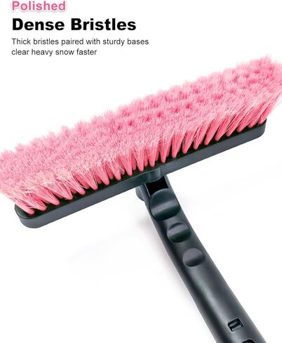 SEAAES Ice Scraper with Snow Brush for Car Windshield, Upgraded Extendable Snow Brush with Foam Grip for Truck SUV Vehicle Windows - Pink in Saudi Arabia