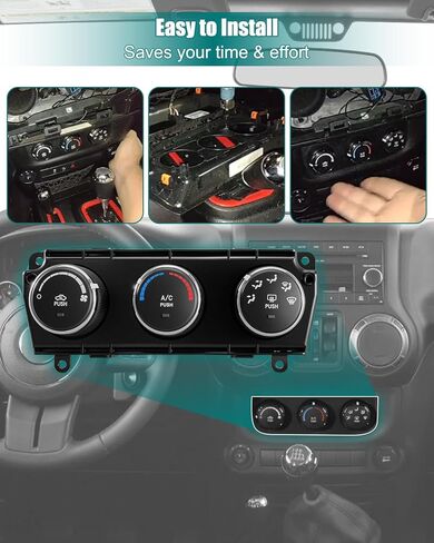 لوحة تحكم التيار المتردد مناسبة لسيارة جيب رانجلر 2014-2018، وحدة التحكم HVAC تحل محل 68197433AB 68197433AA، مفتاح التحكم في تكييف الهواء والسخان in Kuwait