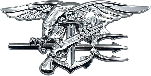 شعار سيارة معدني من Navy Seal Trident - ملصق ثلاثي الأبعاد لفريق النسر مرساة مشاة البحرية الأمريكية شارة مركبة بحرية، ملصق خارجي متين للسيارات والشاحنات وسيارات الدفع الرباعي in Kuwait