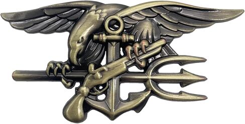 شعار سيارة معدني من Navy Seal Trident - ملصق ثلاثي الأبعاد لفريق النسر مرساة مشاة البحرية الأمريكية شارة مركبة بحرية، ملصق خارجي متين للسيارات والشاحنات وسيارات الدفع الرباعي in Kuwait