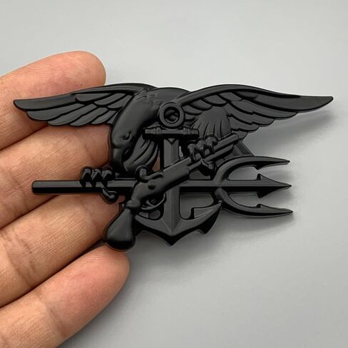 شعار سيارة معدني من Navy Seal Trident - ملصق ثلاثي الأبعاد لفريق النسر مرساة مشاة البحرية الأمريكية شارة مركبة بحرية، ملصق خارجي متين للسيارات والشاحنات وسيارات الدفع الرباعي in Kuwait