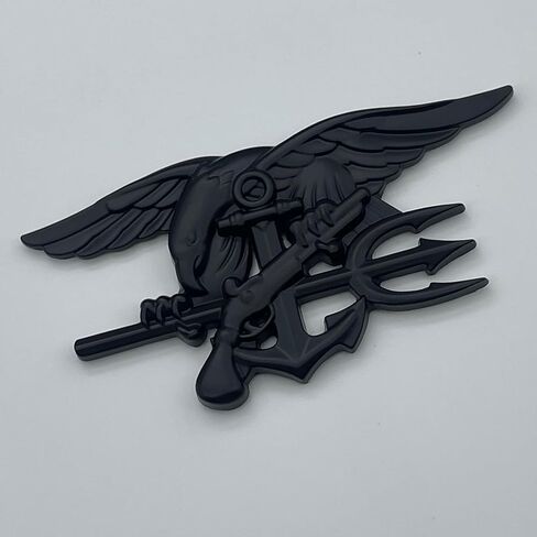 شعار سيارة معدني من Navy Seal Trident - ملصق ثلاثي الأبعاد لفريق النسر مرساة مشاة البحرية الأمريكية شارة مركبة بحرية، ملصق خارجي متين للسيارات والشاحنات وسيارات الدفع الرباعي in Kuwait