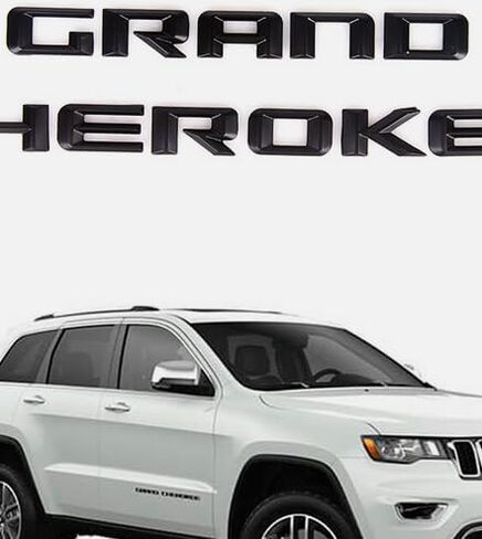 2X Door Side Letters Emblem Badges for Grand-Cherokee (Matte Black) in Saudi Arabia