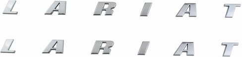 2Pc Lariat Side Fender Emblems Letter Lariat Badge Nameplate 3D Logo Fit for 150 250 350 Truck Pickup (Chrome) in Kuwait