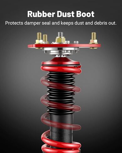 EVIL ENERGY Coilovers Compatible for Hyundai Veloster FS 2012 2013 2014 2015, Height Adjustable Suspension Coilovers Lowering Kit, Red in Kuwait