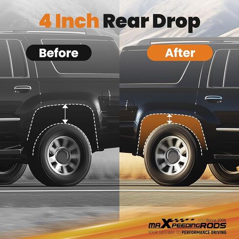 زنبرك خلفي maxpeedingrods مقاس 4 بوصات لسيارة GM SUV 2000-2006، طقم ملفات إسقاط لسيارة Chevy Tahoe/Suburban/Avalanche 1500، لسيارة GMC Yukon/XL in Kuwait
