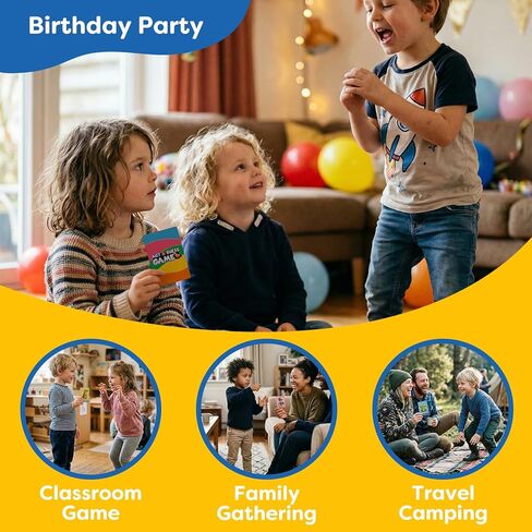 Charades Game for Kids Ages 4+ – 100 Cards Animals Actions Professions with Illustrations No Reading Required,Creative Educational Learning Pictionary Game for Family, Party, Classroom & Travel in Kuwait