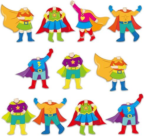 78pcs Hero Theme Cut Outs Super Themed Bulletin Board Decoration Set Hero Theme DIY Photos for Kids Heroes Sayings School Bulletin Board Set Back to School Hero-Themed Cutouts Party Decorations in Kuwait