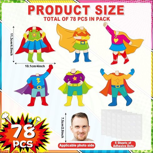 78pcs Hero Theme Cut Outs Super Themed Bulletin Board Decoration Set Hero Theme DIY Photos for Kids Heroes Sayings School Bulletin Board Set Back to School Hero-Themed Cutouts Party Decorations in Kuwait