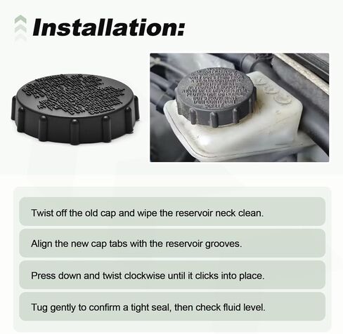 Brake Master Cylinder Fuel Filler Fluid Reservoir Cap Compatible with 2015-2018 Mazda 3 2015-2021 6 2016-2021 CX-3 2015-2025 CX-5 2016-2023 CX-9 2025 CX-50 2016-2025 MX-5 Miata Replace KD334355YD in Kuwait