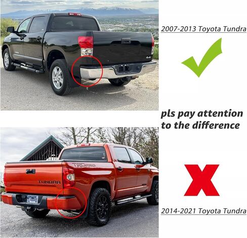 Rear Steel Step Bumper Assembly for 2007-2013 Toyota Tundra without Park Sensor Holes Chrome Back Bumper Replacement for TO1103117,with Pads Brackets and License Plate Lights in Kuwait