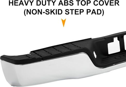 Rear Steel Step Bumper Assembly for 2007-2013 Toyota Tundra without Park Sensor Holes Chrome Back Bumper Replacement for TO1103117,with Pads Brackets and License Plate Lights in Kuwait