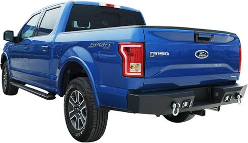 Paramount Automotive Black Rear Bumper with LED Lights Fit For 2015-2019 F150 57-0113, Black in Saudi Arabia