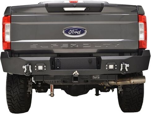 Paramount Automotive Black Rear Bumper with LED Lights and Hitch Receiver Fit For 17-19 F250/F350/F450 57-0139, Black in Saudi Arabia