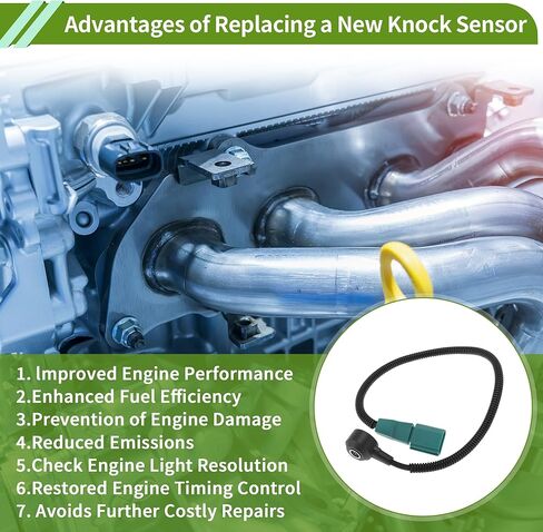 No.07K905377C Ignition Knock Detonation Sensor for VW Jetta L5 2.5L with Green Connector 2006-2014 Engine Knock Sensor 1 Pc in Kuwait