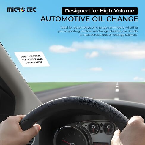 MICRO TEC Static Cling Oil Change Stickers 1.4" x 2.15" – Glossy Windshield Service Reminder Labels – Ribbon Print Compatible with Zebra TLP-2824 Plus & GODEX RT-200i – 400 Labels/Roll (Roll of 1) in Saudi Arabia