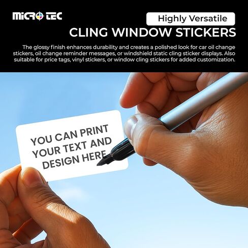 MICRO TEC Static Cling Oil Change Stickers 1.4" x 2.15" – Glossy Windshield Service Reminder Labels – Ribbon Print Compatible with Zebra TLP-2824 Plus & GODEX RT-200i – 400 Labels/Roll (Roll of 1) in Saudi Arabia