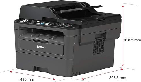 طابعة ليزر Brother L-2710DW مدمجة أحادية اللون الكل في واحد، أقوم بطباعة النسخ والمسح الضوئي والفاكس I Wirless I الطباعة عبر الهاتف المحمول I الطباعة التلقائية على الوجهين I ADF I 32 صفحة في الدقيقة I ADF + كابل الطابعة in Kuwait