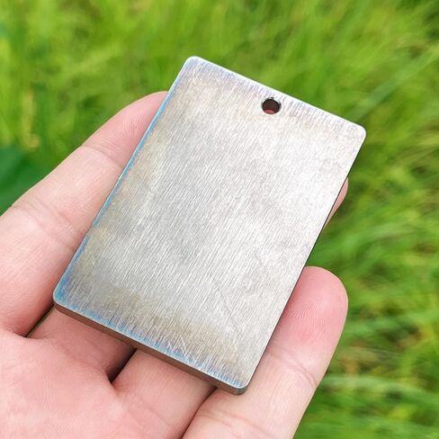 Titanium Blank Stamping Pendant, EDC Metal Engraving Tag with Hole, Titanium TC4 2.36 * 1.57 * 0.2 Inch in Saudi Arabia