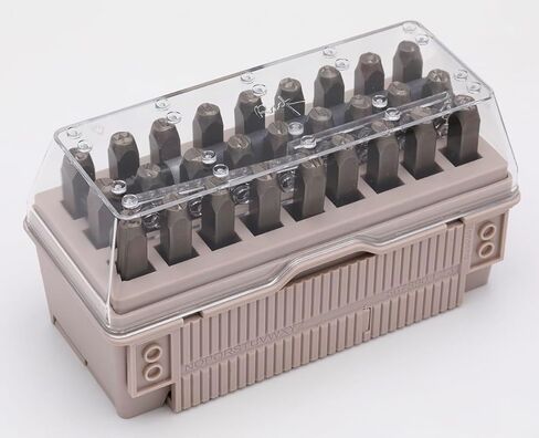 Make Your Letters Align More Neatly – 6mm Metal Alphabet Stamp Set (27 PCS, A–Z & “&") with Patented Alignment Guide, Positioning Blocks & Marker – Steel Punch Kit for Metal, Leather & Wood in Saudi Arabia