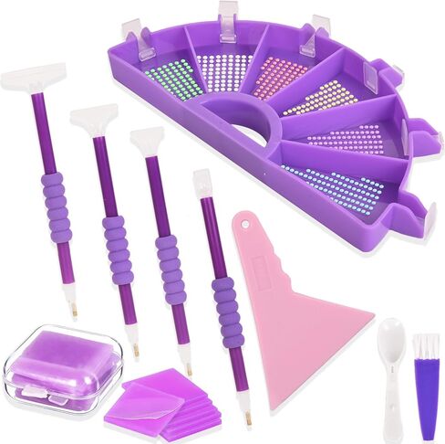 NOOEPC 14 PCS Diamond Art Kits Diamond Painting Tools 6 Squares Diamond Art Trays Painting Accessories Diamond Art Pens and Tools for Kids Adults in Saudi Arabia