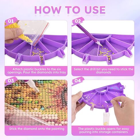 NOOEPC 14 PCS Diamond Art Kits Diamond Painting Tools 6 Squares Diamond Art Trays Painting Accessories Diamond Art Pens and Tools for Kids Adults in Saudi Arabia
