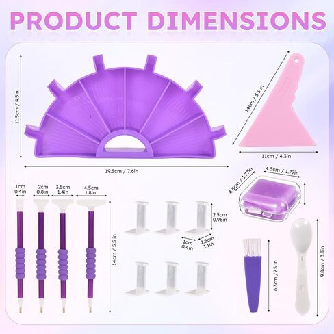 NOOEPC 14 PCS Diamond Art Kits Diamond Painting Tools 6 Squares Diamond Art Trays Painting Accessories Diamond Art Pens and Tools for Kids Adults in Saudi Arabia