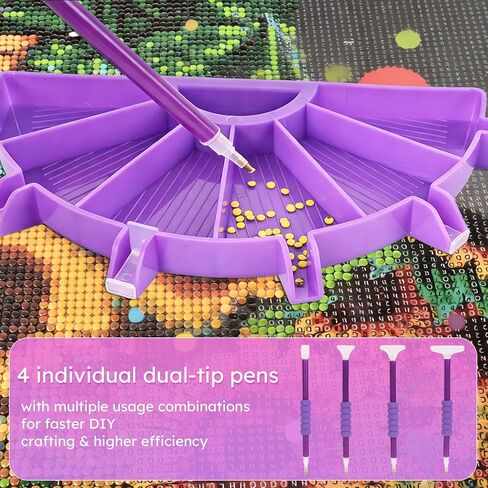 NOOEPC 14 PCS Diamond Art Kits Diamond Painting Tools 6 Squares Diamond Art Trays Painting Accessories Diamond Art Pens and Tools for Kids Adults in Saudi Arabia