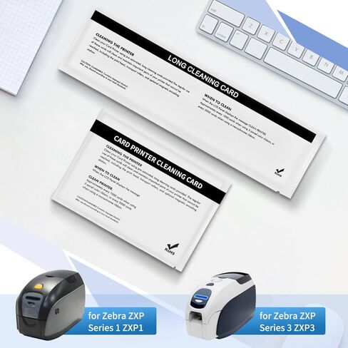 16PCS Printer Cleaning Sheets for Zebra ZXP Series 1 ZXP Series 3 ZXP1 ZXP3 ID Card Printer ZXP1 ZXP3 Path and Feeder Cleaning Card ZXP1 ZXP3 Cleaning Card Kit 105999-301 with Instruction Manual in Kuwait