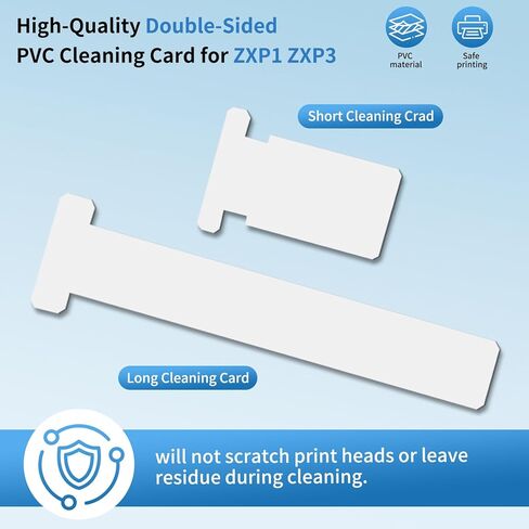 16PCS Printer Cleaning Sheets for Zebra ZXP Series 1 ZXP Series 3 ZXP1 ZXP3 ID Card Printer ZXP1 ZXP3 Path and Feeder Cleaning Card ZXP1 ZXP3 Cleaning Card Kit 105999-301 with Instruction Manual in Kuwait