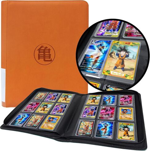 حافظة Toploader لبطاقات Dragon Ball، تحمل 288 بطاقة تحميل علوية، جيوب مزدوجة الجوانب بدون حلقة بـ 9 جيوب لبطاقات Dragon Ball، تخزين بطاقات محمل علوي مقاوم للماء لبطاقات الرسوم المتحركة in Kuwait