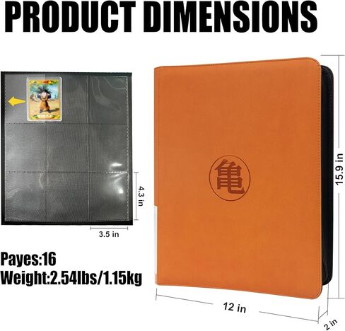 حافظة Toploader لبطاقات Dragon Ball، تحمل 288 بطاقة تحميل علوية، جيوب مزدوجة الجوانب بدون حلقة بـ 9 جيوب لبطاقات Dragon Ball، تخزين بطاقات محمل علوي مقاوم للماء لبطاقات الرسوم المتحركة in Kuwait