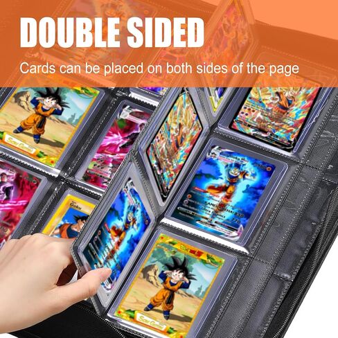 حافظة Toploader لبطاقات Dragon Ball، تحمل 288 بطاقة تحميل علوية، جيوب مزدوجة الجوانب بدون حلقة بـ 9 جيوب لبطاقات Dragon Ball، تخزين بطاقات محمل علوي مقاوم للماء لبطاقات الرسوم المتحركة in Kuwait