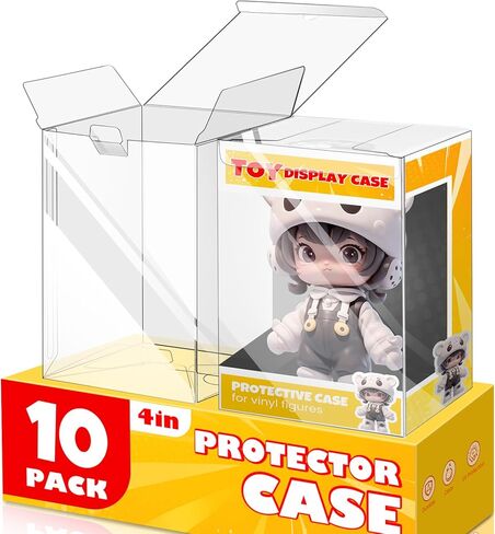 4" Protector Case Compatible Display Cases for Collectibles,Crystal Clear Figure Display Protector Cases with Protective Film & Locking Tab (Clear, 50 Pack) in Kuwait