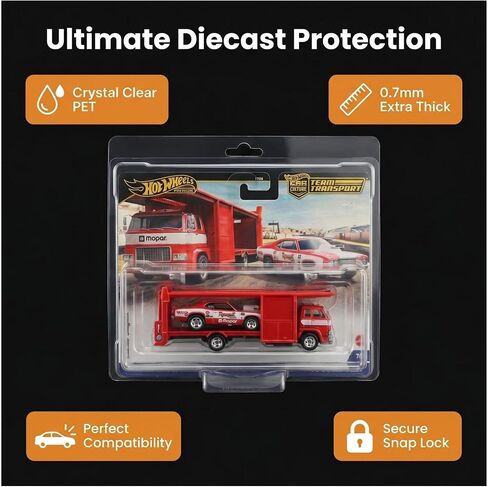 15 عبوة من حافظات الحماية المتوافقة مع نقل فريق Hot Wheels، حقيبة تخزين من البلاستيك الشفاف PET Hot Wheels، صندوق عرض وتخزين بسمك 0.7 مم، إغلاق بالإطباق in Kuwait
