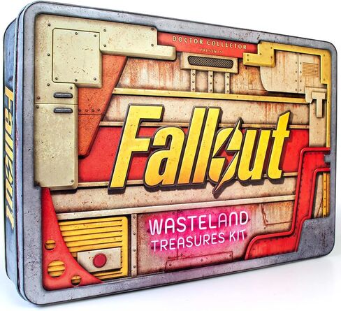 جامع الطبيب: Fallout - مجموعة كنوز الأراضي القاحلة - صندوق قصدير ممتاز قابل للتجميع، عناصر مجموعة الغول، قطع أثرية، تذكارات عرض مرخصة in Kuwait