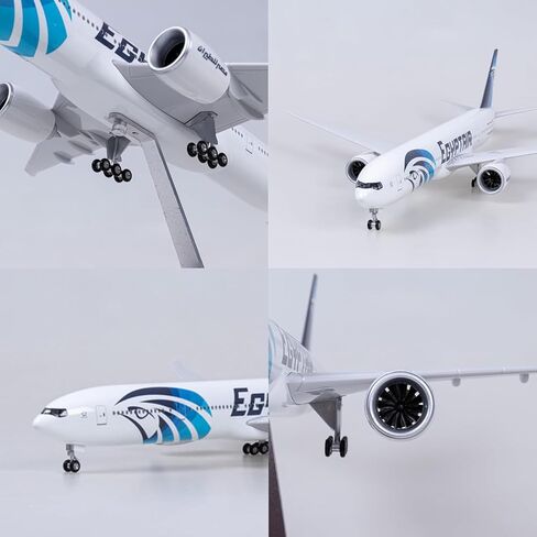 نموذج طائرة B777 بمقياس 1:157 مع كسوة مستوحاة من الهند - طائرة عرض مصبوبة مقاس 47 سم مع حامل، تصميم قابل للإزالة، بدون ضوء، لمحبي المكتب أو الهدايا أو الطيران in Kuwait