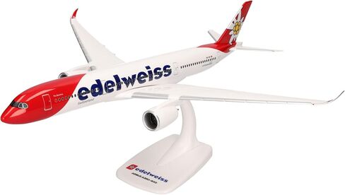 Herpa Snap-Fit Model Aircraft Edelweiss Air Airbus A350-900 - HB-IHF "Piz Bernina"، مقياس مصغر 1:200، عنصر جامعي، نموذج مع حامل عرض، بلاستيك in Kuwait