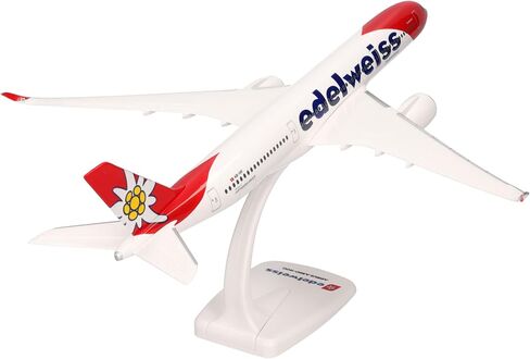Herpa Snap-Fit Model Aircraft Edelweiss Air Airbus A350-900 - HB-IHF "Piz Bernina"، مقياس مصغر 1:200، عنصر جامعي، نموذج مع حامل عرض، بلاستيك in Kuwait
